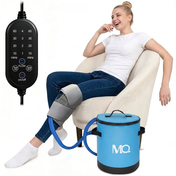 Ice Machine for Knee After Surgery Cold Therapy Machine for Sports Injuries Sprains Reduce Swelling with Digital Timer Quiet Pump