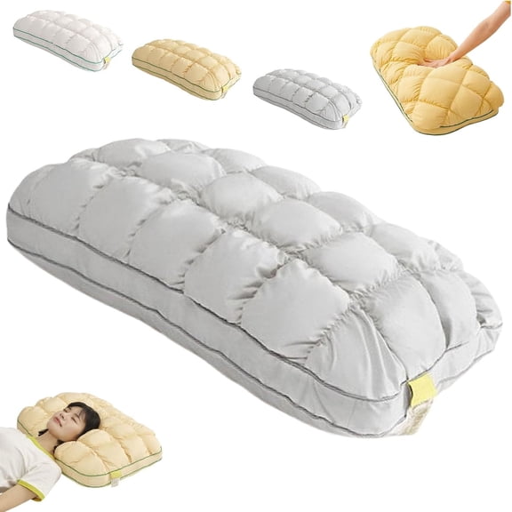 Cold Marshmallow Pillow,Pineapple Cloud Pillow, Quilted Cool-Touch Plush Soft Neck Pillow, Soft Cloud-Like Fluffy Pillow for Side Back Stomach Sleepers