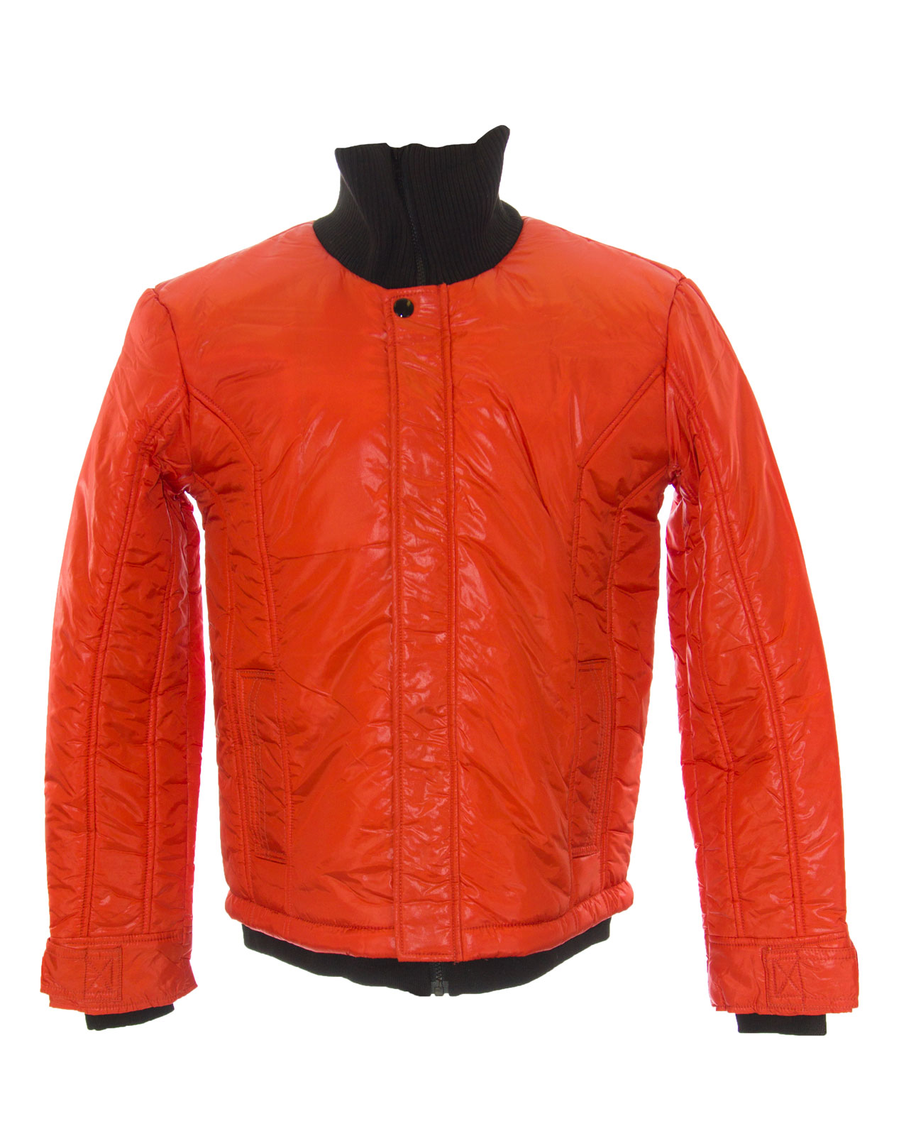 Cold Method Men's Turtle Bomber Puffer Coat Small Red Coral - image 1 of 1