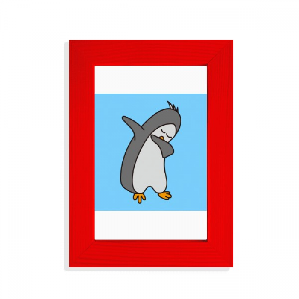 Cold Movement Penguins Antarctica Picture Display Art Red Photo Frame