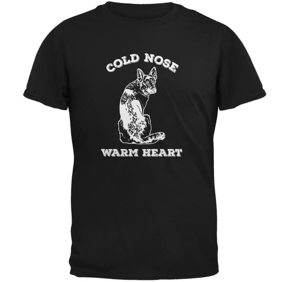 Cold Nose Warm Heart German Shepherd Black Adult T-Shirt - 2X-Large