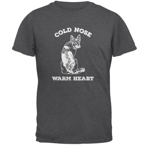 Cold Nose Warm Heart German Shepherd Dark Heather Adult T-Shirt - Medium