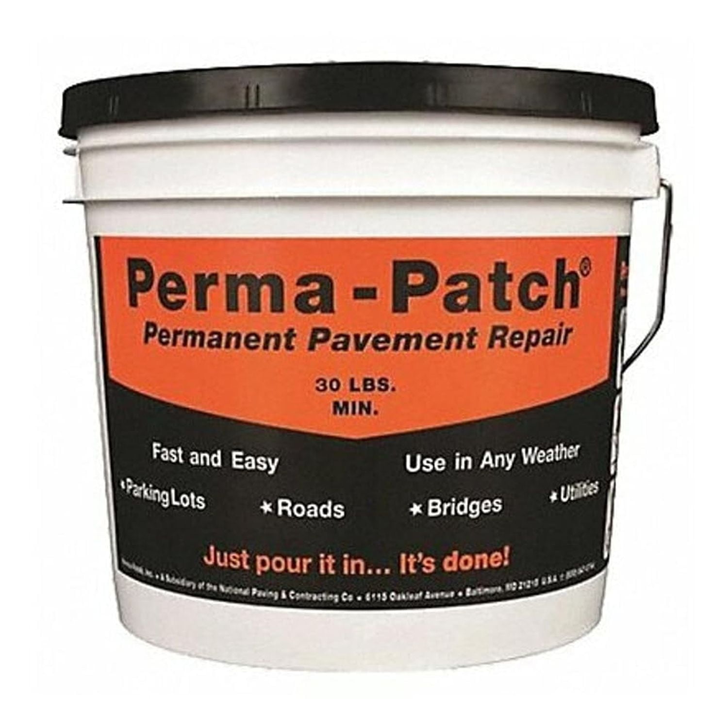 Cold Patch,Black,30 lb. Pail Container - Walmart.com