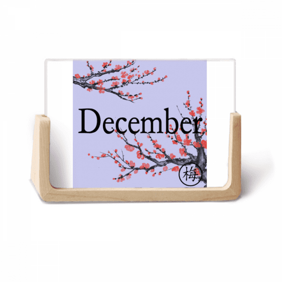Cold Plum December Design Pattern Photo Wooden Photo Frame Tabletop Display
