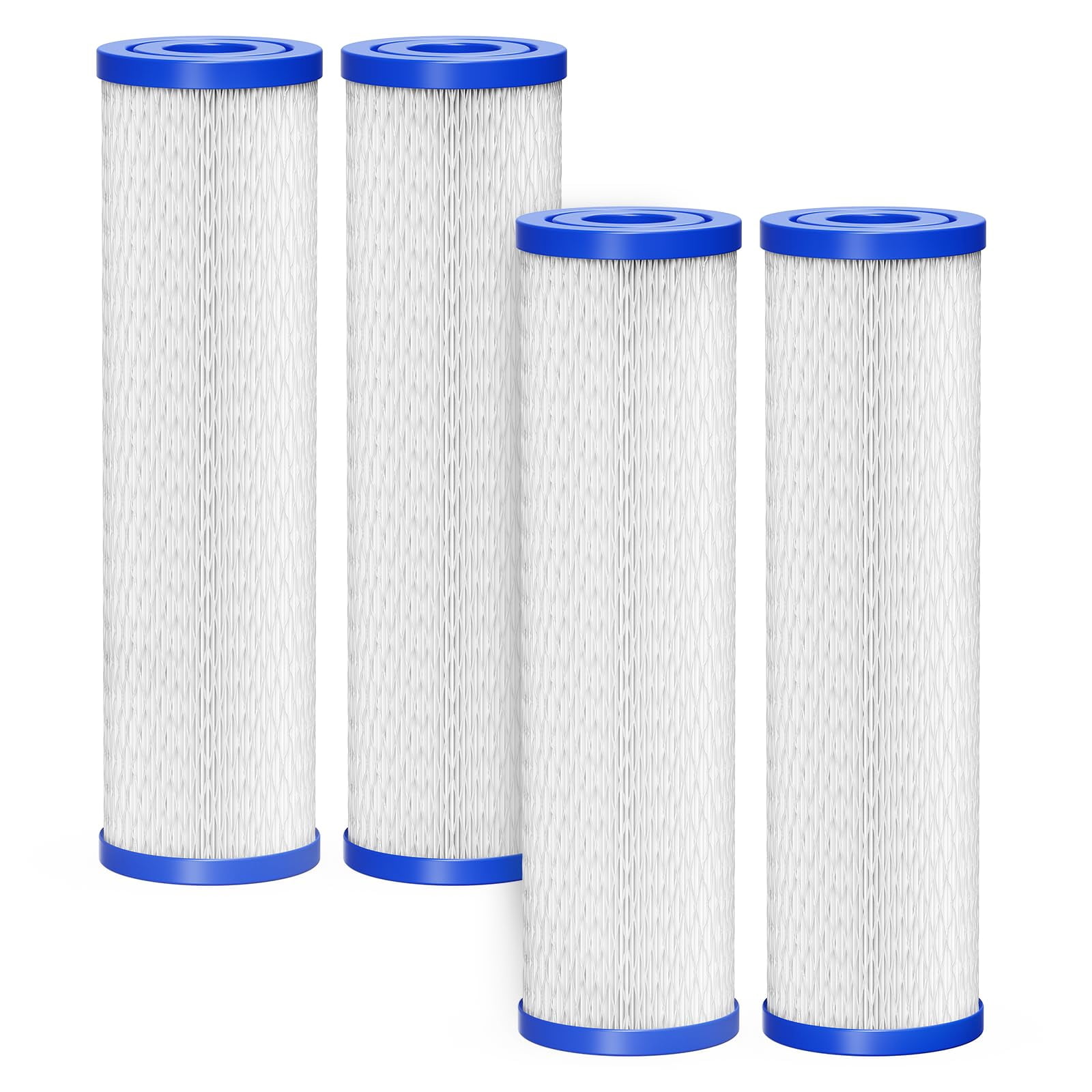 Cold Water Plug Filter Cartridge Filter Element 10"x2.5", 4 pcs 30 Micron Sedimentation Filters, Suitable for Cold Water Plug Pipes, Whole House Systems, Under Sink Systems, and Ice Bath Chillers