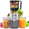 thumbnail image 1 of Cold Press Juicer, 5.4" Large Feed Chute Slow Masticating Juicer, High Juice Yield, Ultra Quiet, Easy Clean, BPA Free, Ideal Self-Feeding Juicer for Whole Fruits & Vegetables, Gray, 1 of 9