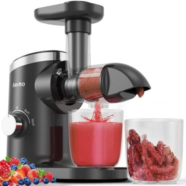 Aeitto Electric Auger Juice Maker, 2-Speed Kitchen Juicing Machine for Fruits and Vegetables, Black