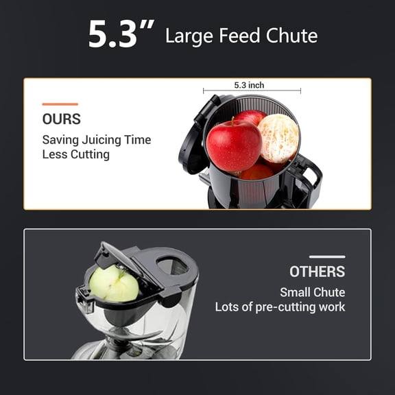 Cold Press Juicer  - Compact Slow Masticating Juicer with 92% Yield & Wide Chute for High Nutrient Fruits Vegetables