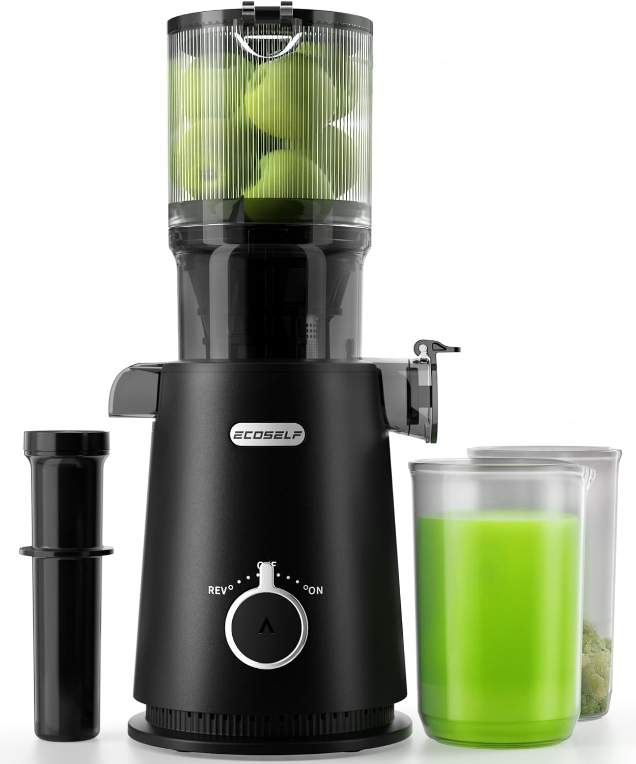 Juicer Machine with 4.35" Wide Mouth, Aeitto Cold Press Juicer Machine for Fruits and Vegetables, Slow Masticating Juicer Whole Fruit Juice Maker, High Juice Yield, Easy to Clean with Brush, Coal
