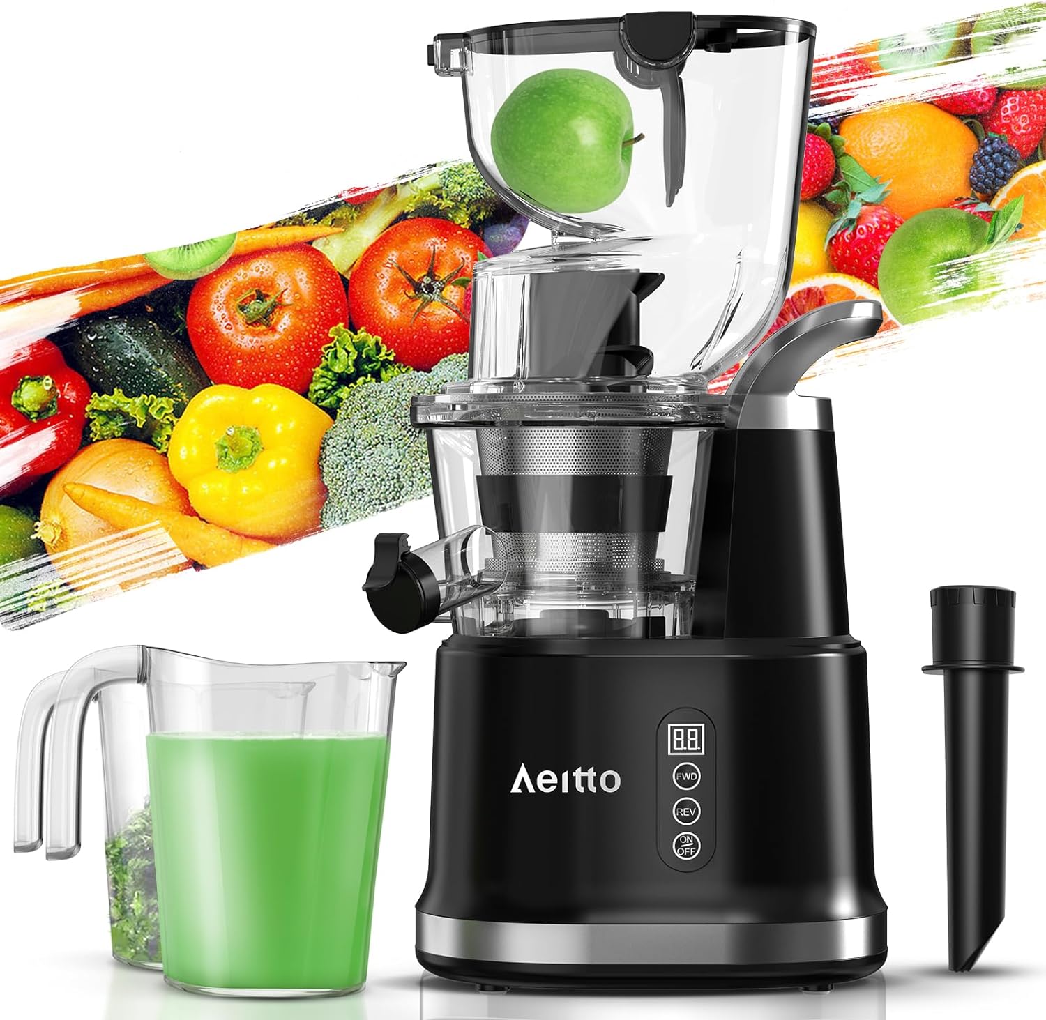Comfee' BPA Free Masticating Juicer Extractor with Ice Cream Maker