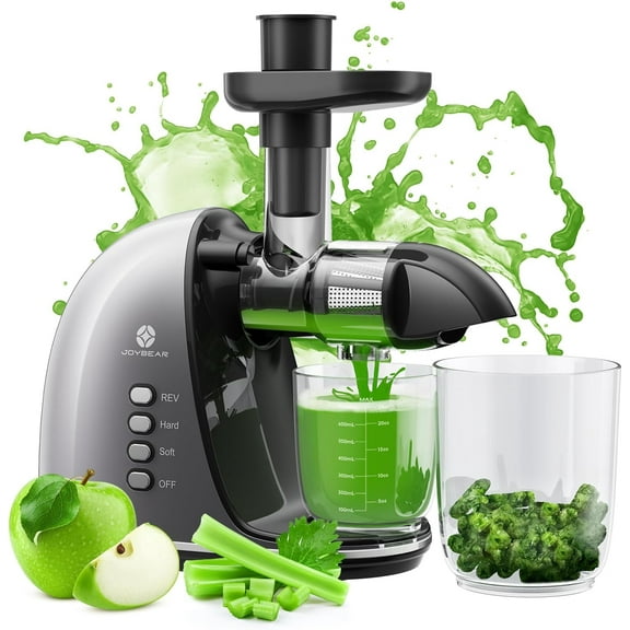 Cold Press Juicer Machine: Easy to Clean Slow Masticating Juicer Extractor for Veggies and Fruits, 92% Juice Yield High Nutrient and Vitamin, Quiet Motor & Reverse Function with Brush, Silver