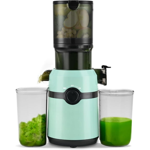 Cold Press Juicer Machines, Slow Masticating Juicer Machines with 4.25" Large Feed Chute,Fit Whole Fruits & Vegetables Easy Clean Self Feeding,High Juice Yield, (Blue)