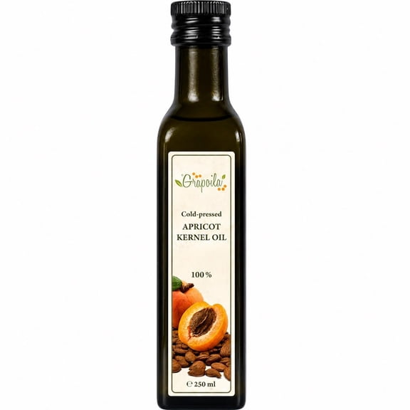 Cold-Pressed Apricot Kernel Oil 250ml - Edible Food Grade - For Skin, Face & Hair