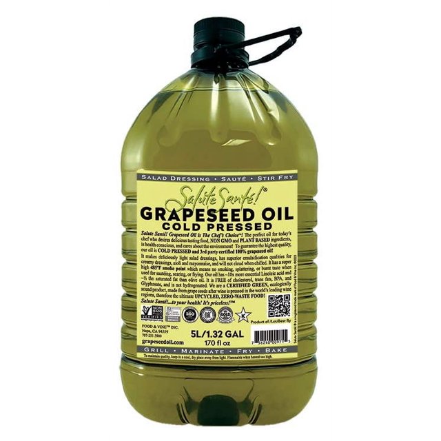 Cold Pressed Grapeseed Oil by Salute Sante! High Temperature Cooking