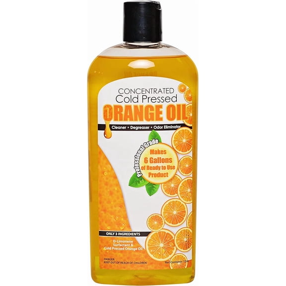 Cold Pressed Orange Oil Concentrate |12-ounce Professional Grade All-Purpose Citrus , Degreaser & Pet Odor Eliminator Blend | Dilutes to 6 Gallons of Finished Product | Home and Outdoor Use