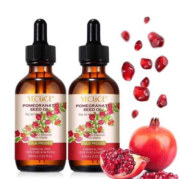 Cold Pressed Pomegranate Seed Oil, Pure Natural Oil for Face Hair and Body, Deep Hydration Moisturizer for Dry Skin, 2.02 fl oz (2 pack)