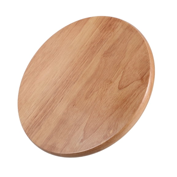 Beige Round Wooden Stool with Comfortable Seat, Wood Construction for Home, Bar, Kitchen, and Living Room Use