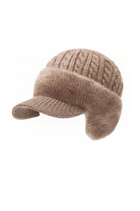 Cold-Proof Ear-Protecting Knitted Hat, 3-in-1 Winter Warm Baseball Cap with Fleece Lining for Outdoor Sports and Daily Cold Weather Use