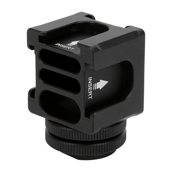 Cold Shoe Mount Adapter 4 Mounts Cold Shoe Plate Base Extension for Microphone Flashlight Monitor Setup 1.2 inches / 3.0 cm Black Bracket