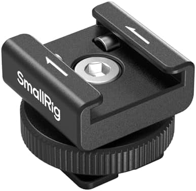 Cold Shoe Mount Adapter for Wireless Microphone, for DJI / 2, for RODE Wireless Go II, for Saramonic BLink 900 B, for Hollyland C1, with /4"-20 Threaded Hole, Anti Drop Design - 4822