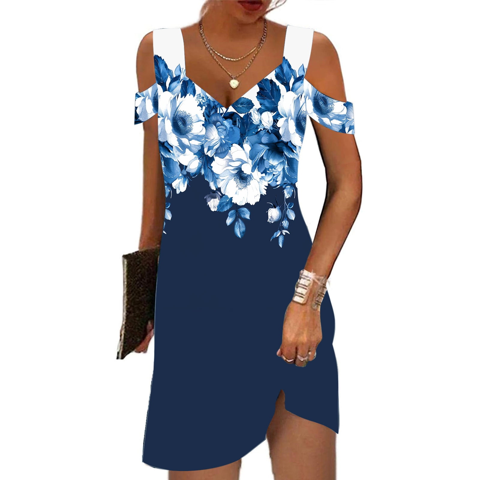 Cold Shoulder Spaghetti Straps Mini Floral Dresses Cold Shoulder Spaghetti Straps Mini Floral Dresses