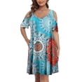 thumbnail image 1 of VEPKUL Women's Plus Size Dresses Casual A Line Flowy Swing Loose Dress with Pockets Flower37_1X, 1 of 10