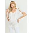 thumbnail image 1 of Cold Shoulder Scoop Neck Ruffle Maternity Top, 1 of 3