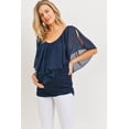 thumbnail image 1 of Cold Shoulder Scoop Neck Ruffle Maternity Top, 1 of 3
