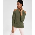 thumbnail image 1 of Cold-Shoulder Sweater Burnt Olive XXL, 1 of 1