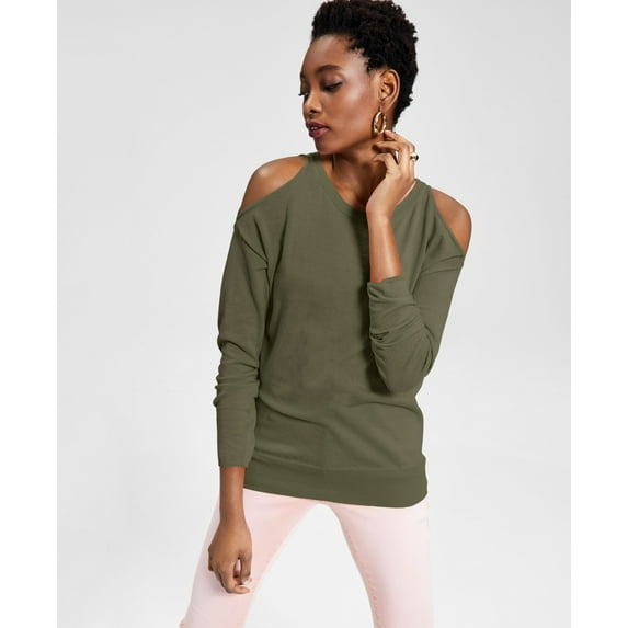 Cold-Shoulder Sweater Burnt Olive XXL