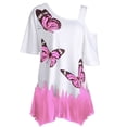 thumbnail image 1 of Cold Shoulder Tops for Women Plus Size 22,Butterfly T Shirts Ladies Off the Shoulder Tops Shirt Elegant Short Sleeve Blouse Casual Loose Summer Hawaiian Graphic Tee Blouses Tunic Tops, 1 of 2