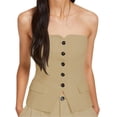 thumbnail image 1 of Cold Shoulder Women Slim Fit Button Tops, 1 of 1