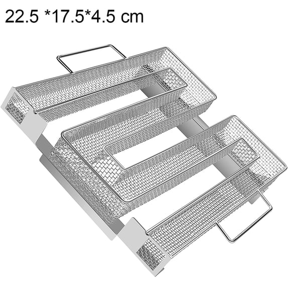 Cold Smoke Generator, Stainless Steel Hot or Cold Smoker Tray with Handle, 7 Hours Smoked BBQ Grill for, Bacon, Meat, Cheese, Salmon, Fish