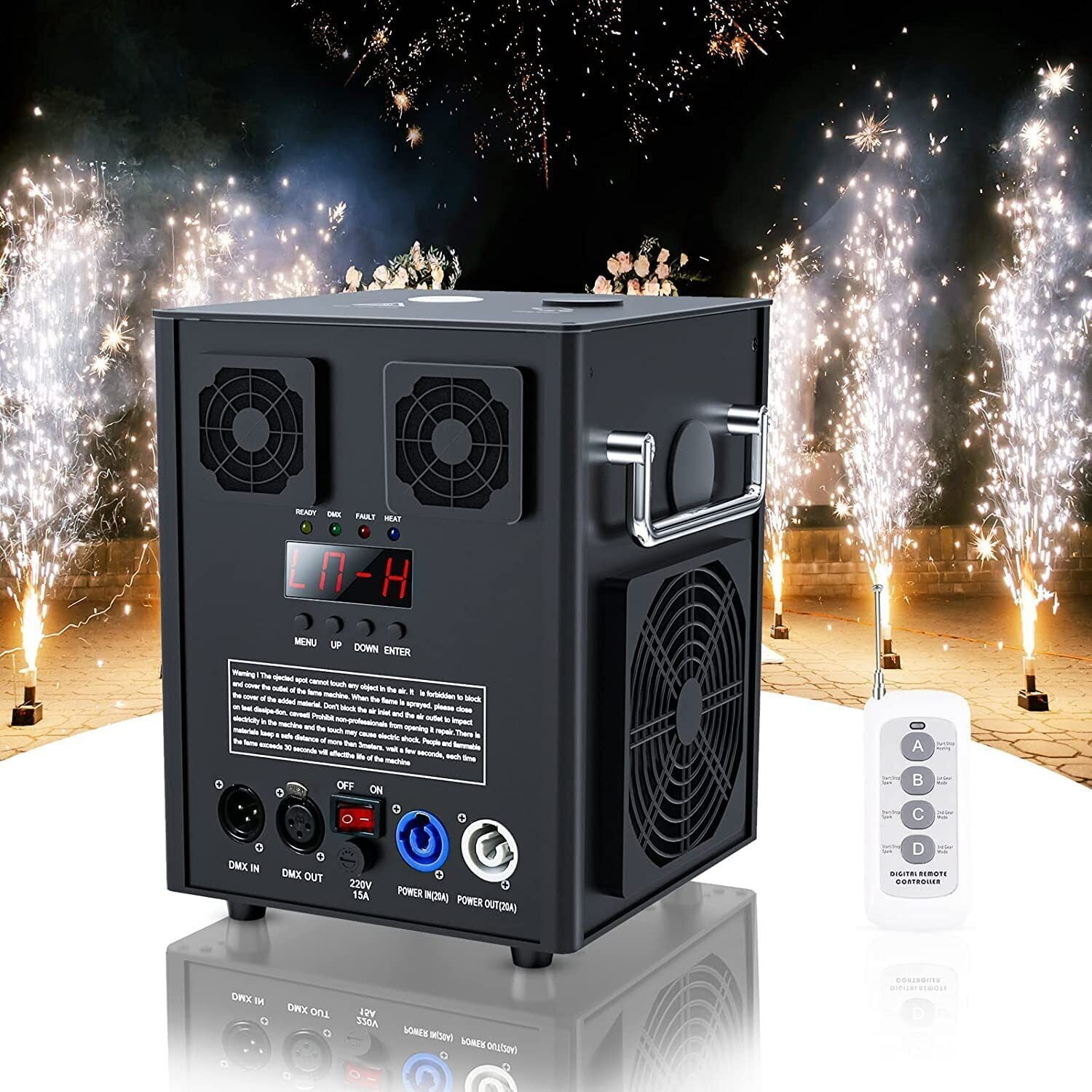 Cold Spark Firework Machine 316FT Stage Equipment Special Effect Machine w/ Remote DMX Control