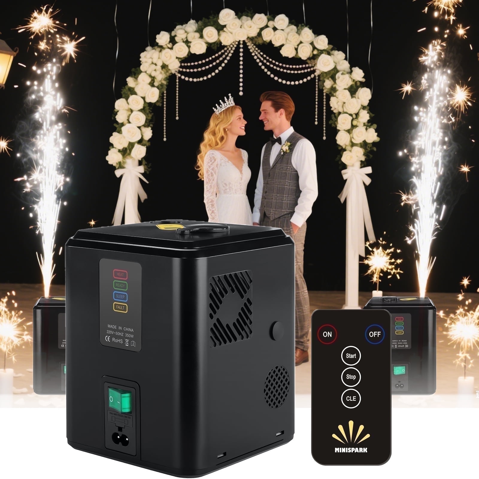 Cold Spark Machine, Portable & Compact Machine with Remote Control, Special Effects Machine for Weddings/Stages/Events (Not Include Consumables)