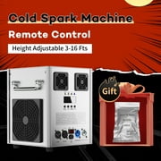 Cold Spark Machine 700W 3.2-16.4ft Adjustable Stage Firework Machine with 1Bag Compound Titanium Powder & Remote Control & DMX for Stage Party Wedding