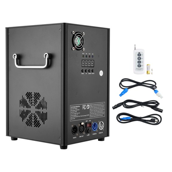 Cold Spark Machine 700W Fireworks Controller 6.6 to 16.4 ft Spray Height DMX System LED Screen Aluminum Alloy Stage Wedding Party