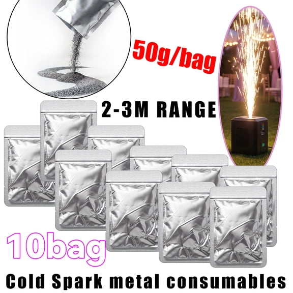 Cold Spark Machine Titanium Granules, 50g Per Bag 10 Pack, 2-3M Spray Height Stage Effect Powder For Wedding Party Outdoor Show
