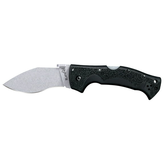 Cold Steel Rajah III Folding Knife,Plain Edge, AUS10A Steel with Stone Wash Finish and Griv-Ex Handle