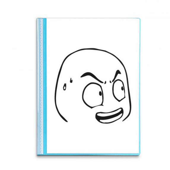 Cold Sweat Astonished Face Cartoon Book Sheet Protectors Portfolio Binder Folder