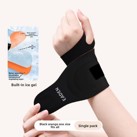 Cold Therapy Gel Wrist Wrap for Sprain, Compression Support Brace for Tendonitis, Reusable Ice Pack Wrap for Swelling Pain Relief, 1Pack