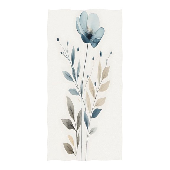 Cold Toned Flower 74"x37" Sand Resistant Beach Towel, Quick Dry, Multi Use and Travel Ready