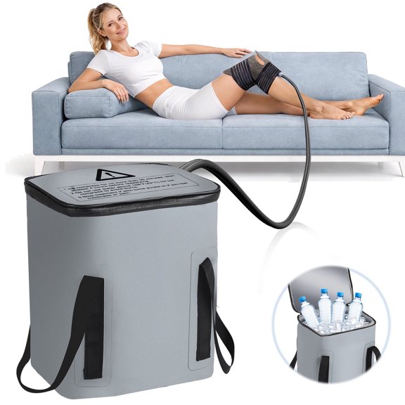 Ice Machine for Knee Cold Water Circulation Bucket (with Timer), Portable Knee Recovery Cooling Machine, Knee Rehabilitation System, Equipped with Shoulder, Hip, and Ankle Compression Pads