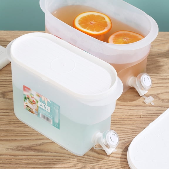 Cold Water Dispenser Kettle With Faucet, Refrigerator Beverage Container Large Capacity Drink Dispenser, Leakproof Water Jug Tap, Iced Tea Juice Pitcher Fridge Storage Beverage Dispenser