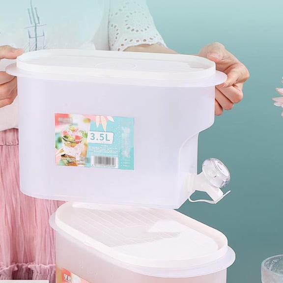 Cold Water Dispenser with Faucet | 3.5L Large Capacity Insulated Beverage Kettle | Summer Refrigerator Tea & Syrup Pitcher | 1-Piece