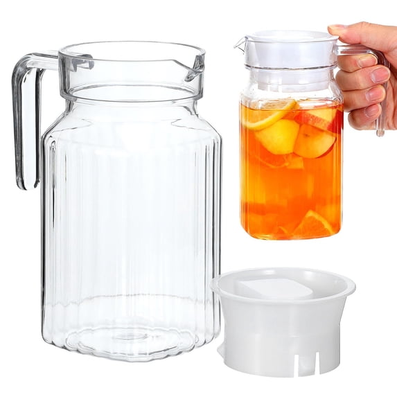 Cold Water Pitcher, Large Plastic Water Pitcher with Lid and Handle ...