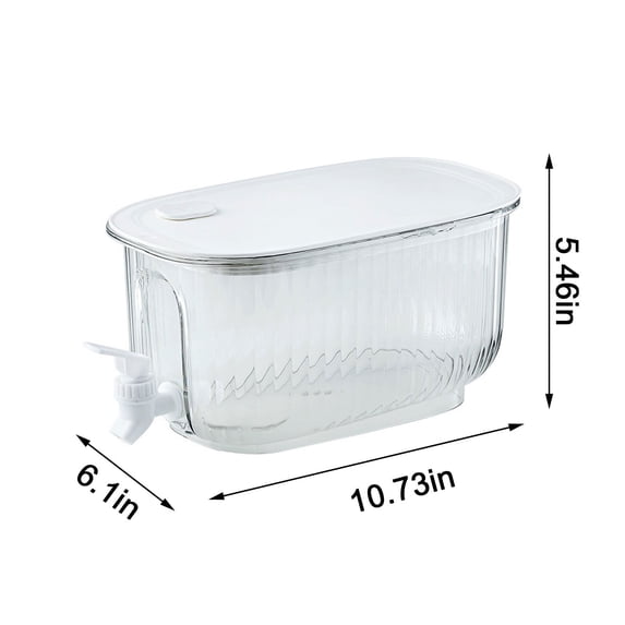 Cold Water Pitcher with Spigot, Plastic Beverage Dispenser for Refrigerator, Large Capacity Jug for Fruit Tea and Iced Drinks, BPA-Free with Lid