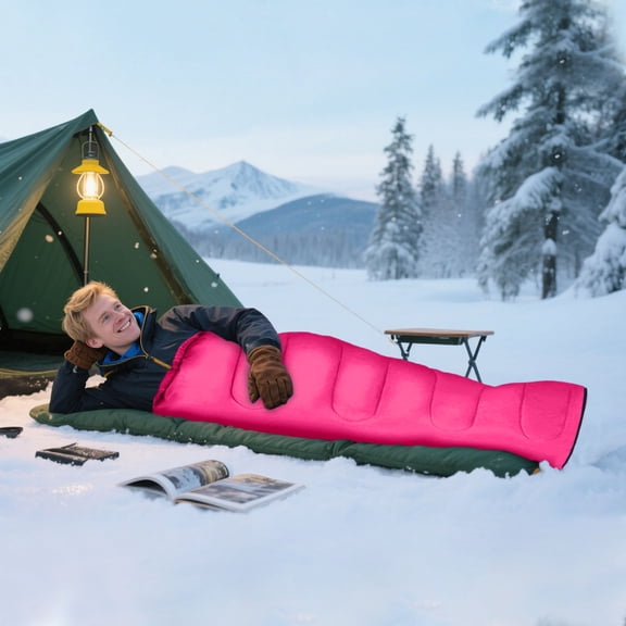 Cold Weather Adult Sleeping Bag 70.9"x29.5" Ripstop Spandex Hollow Insulated Mummy Sack with Compression Sack for Backpacking Hiking Mountaineering Winter Outdoor