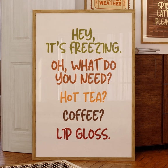 Cold Weather Comforts Print Wall Art: Cozy Kitchen, Preppy Winter, Retro Apartment UNFRAMED PAPER POSTER, Home Decor, Vintage Gift, Living Room Dercor