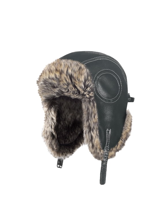 Cold Weather Faux Fur Ear Flap Trapper Hunter Hat Unisex Thermal Thick Padded Winter Hat Trooper Cap